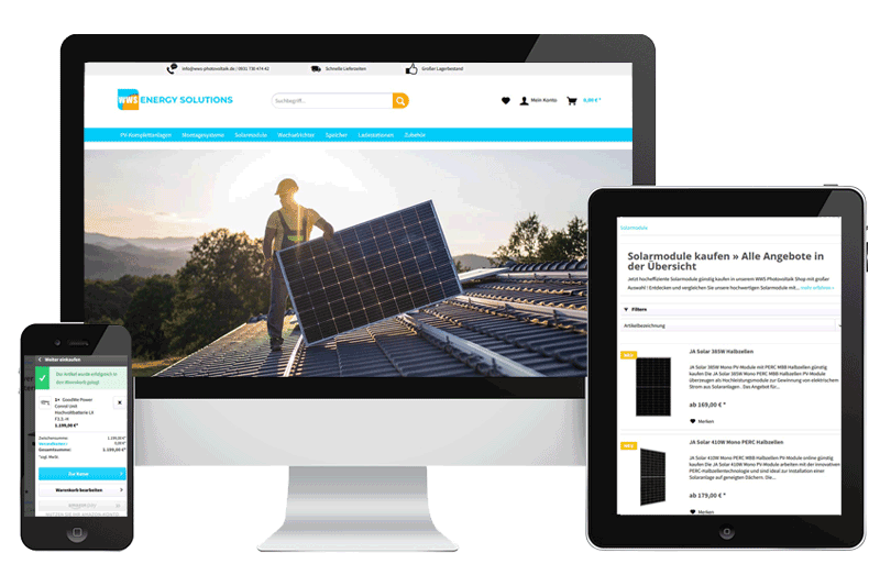 Günstig online kaufen im Photovoltaik Shop WWS Energy Solutions